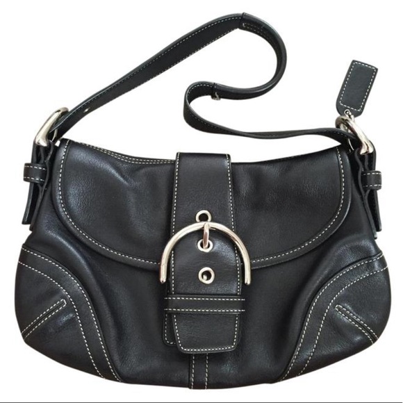 Coach Handbags - COACH Classic Soho Bag -black leather/front buckle